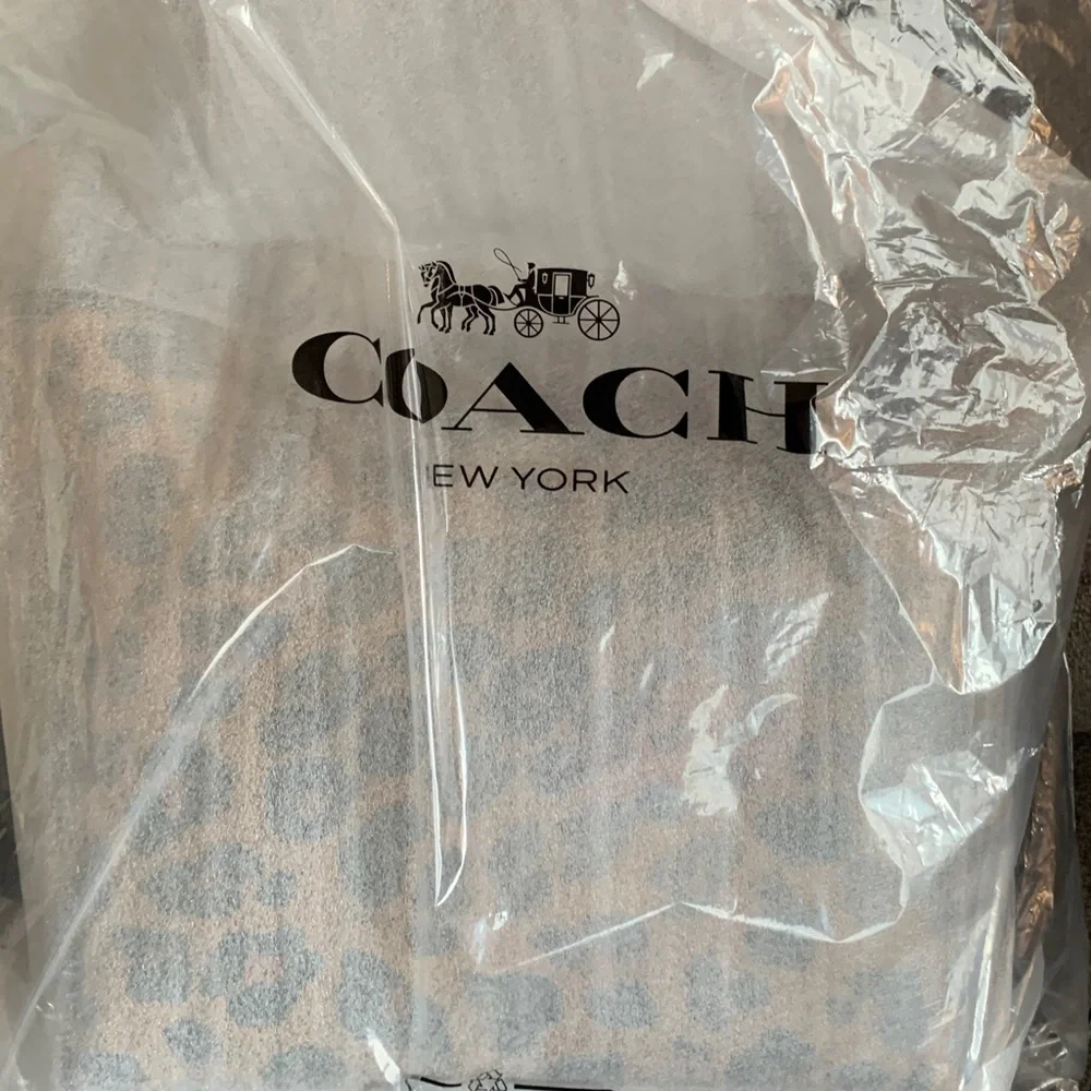 Coach Leopard Print Leather Tote Bag - Brown/Black